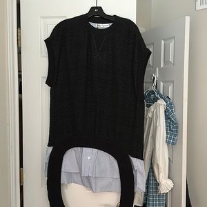 Zara Combo Sweater Shirt Dress